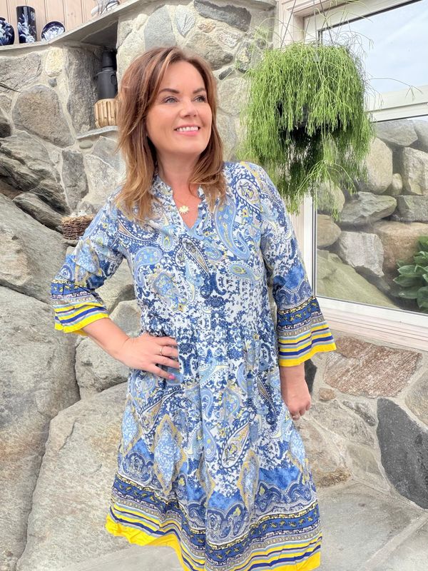 Paisley dress blå 