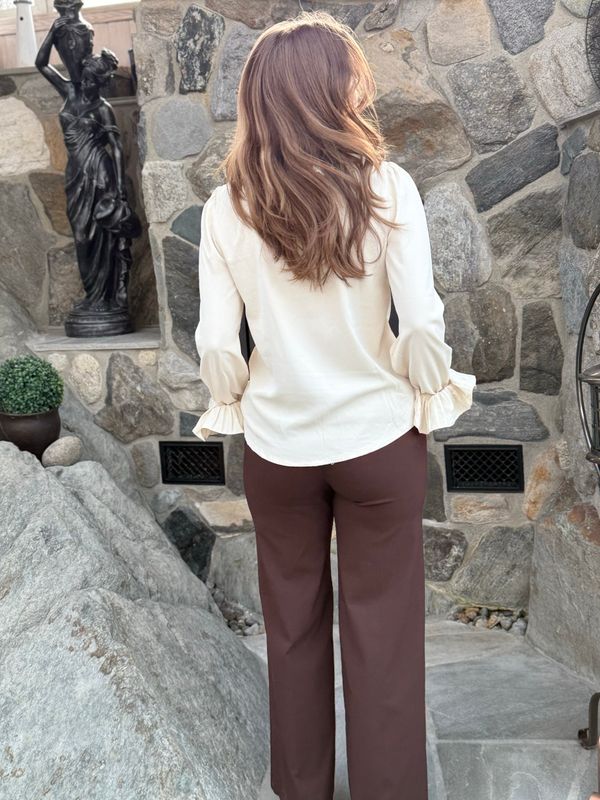 Solveig wide bukse brun