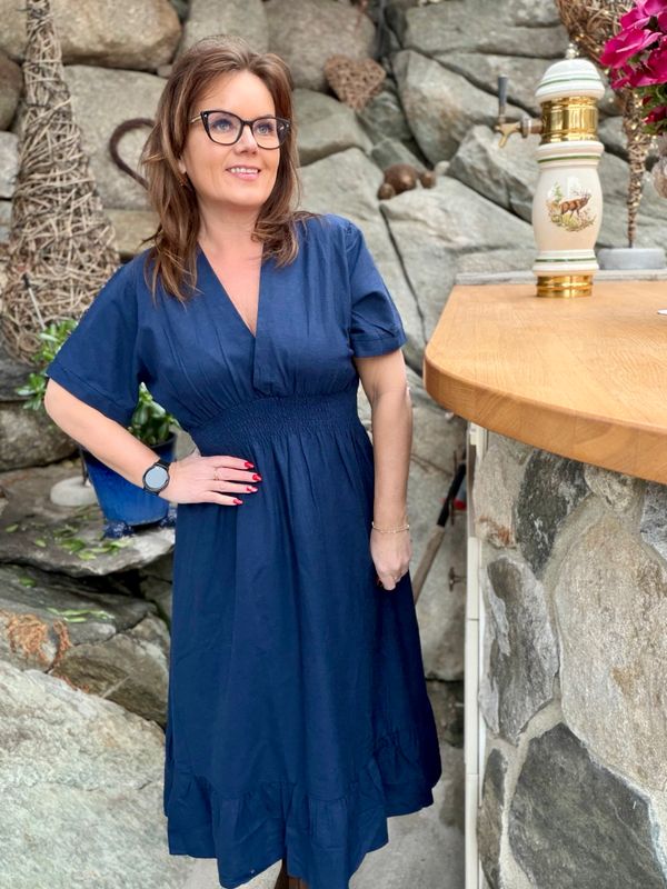 Vicky smock dress navy