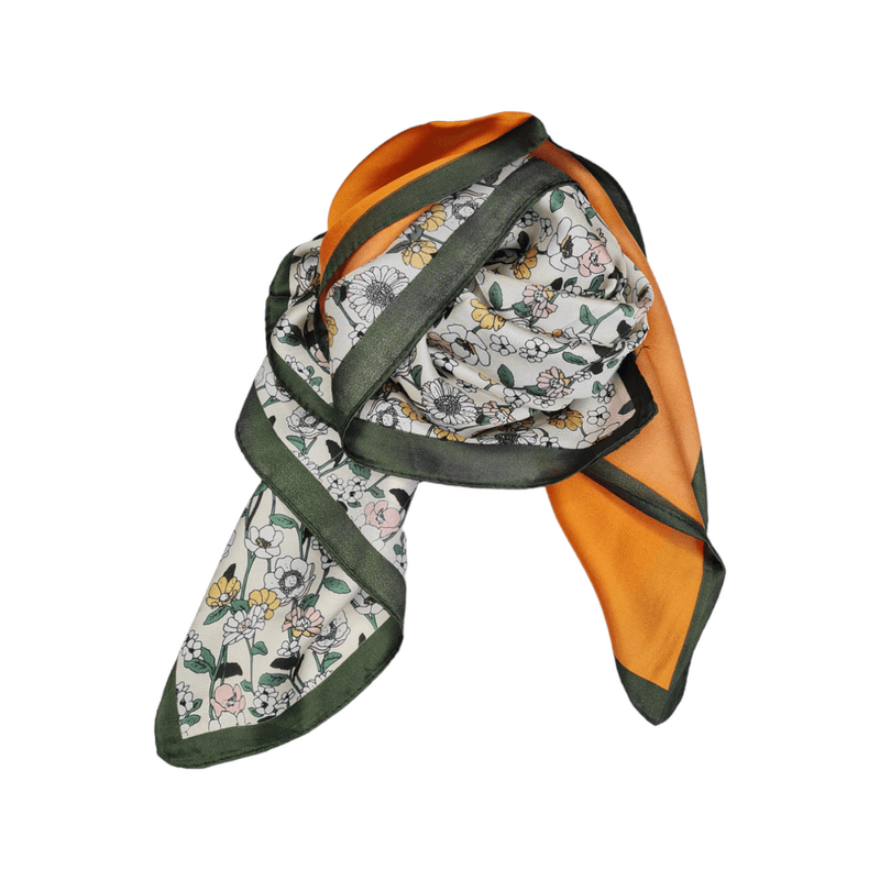 Silkeskjerf1 orange/mønster