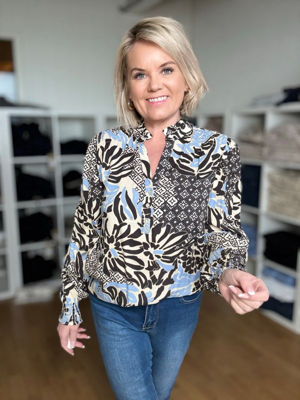 Olette bluse blå