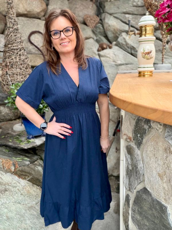 Vicky smock dress navy