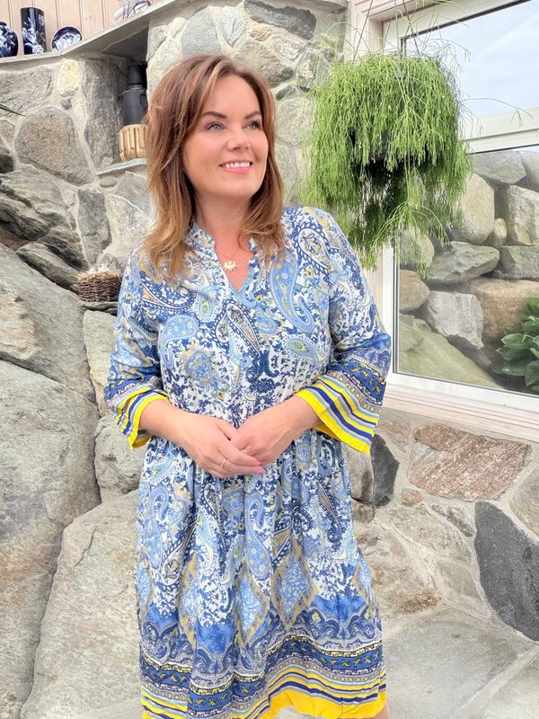 Paisley dress blå 