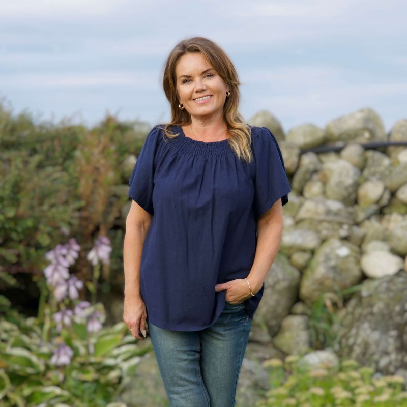 Vicky smock bluse navy 