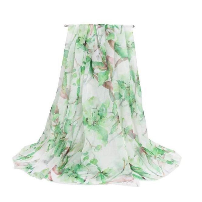 Hovedbilde Lett skjerf med print - grønn