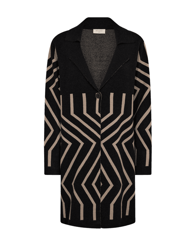 Claura cardigan Black w. Simply Taupe