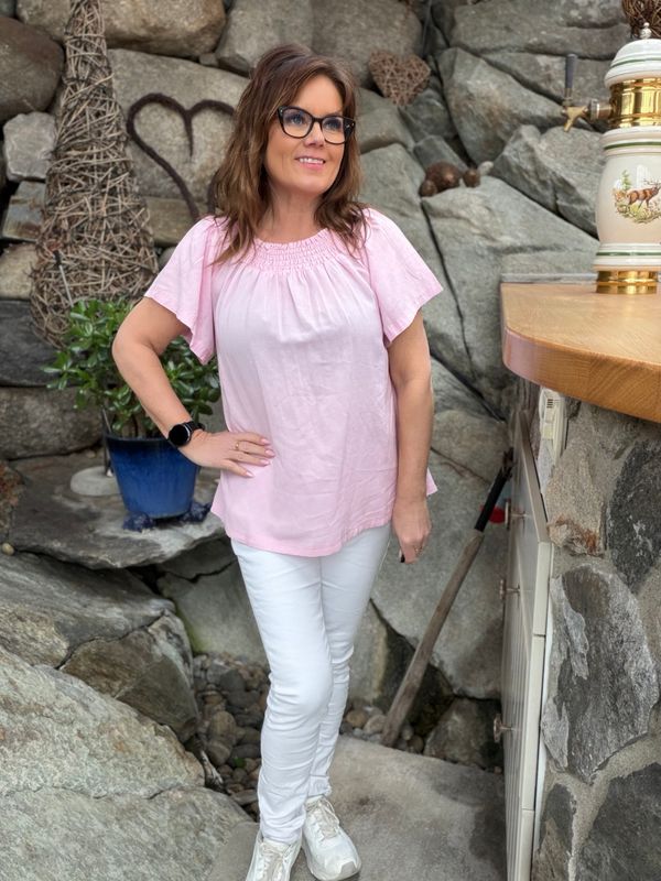 Vicky smock bluse rosa
