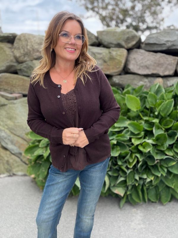 Mela cardigan Brun 