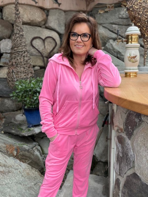 Velourdress med glidelås rosa