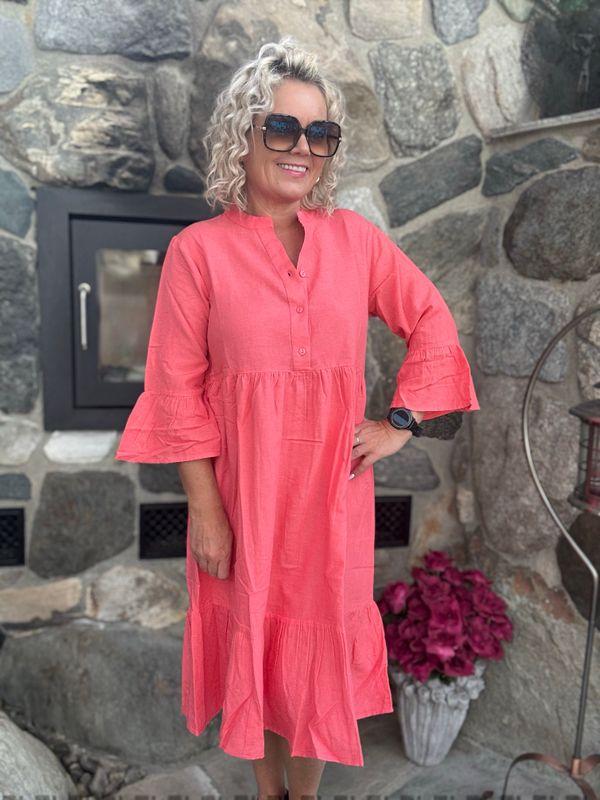 Vicky doll dress korall