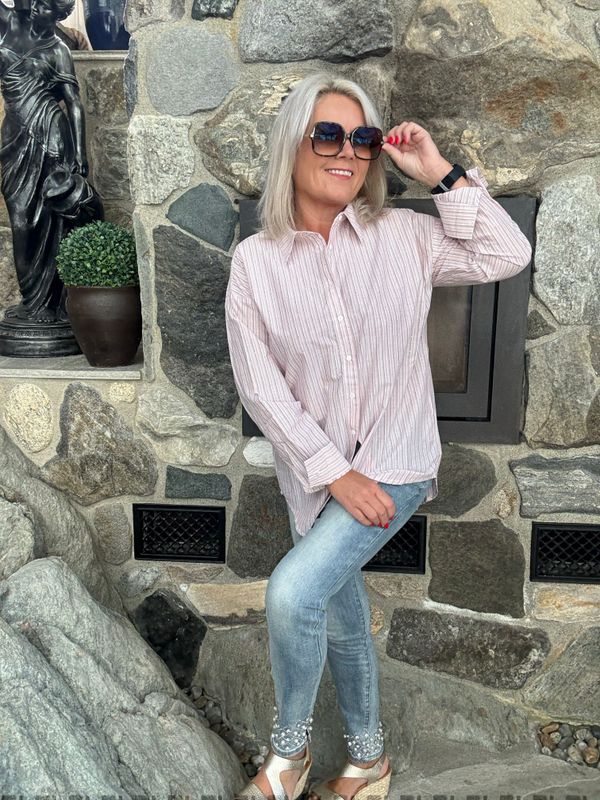 Feline skjorte lys rosa 