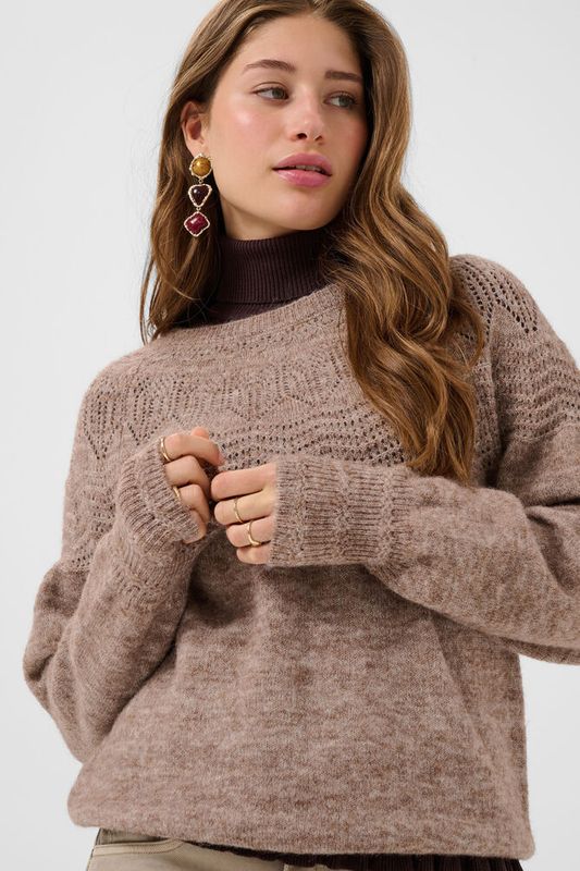 Junah Pointelle Pullover fra Cream