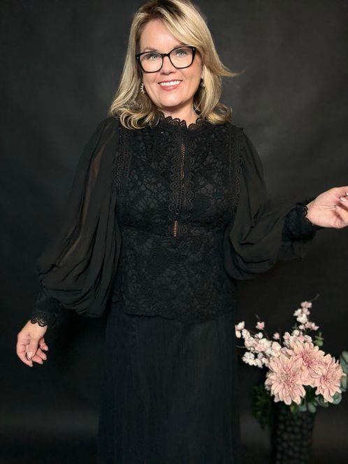 Hovedbilde Lux plisse bluse sort 