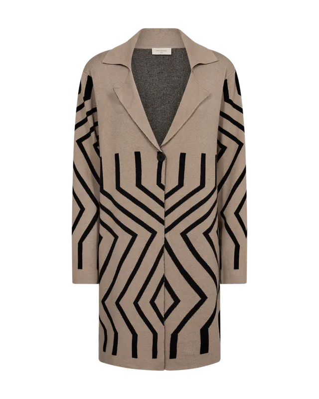 Claura cardigan Simply Taupe w. Black