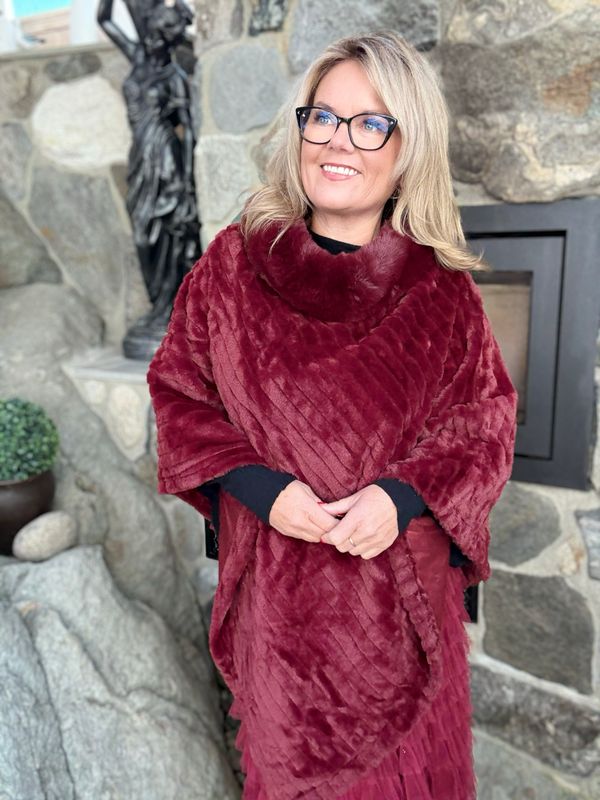 Poncho fur Bordeaux